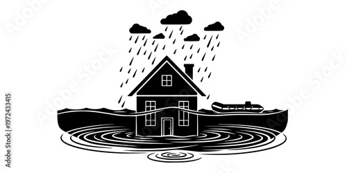Flood Insurance Climate Change Protection Icon