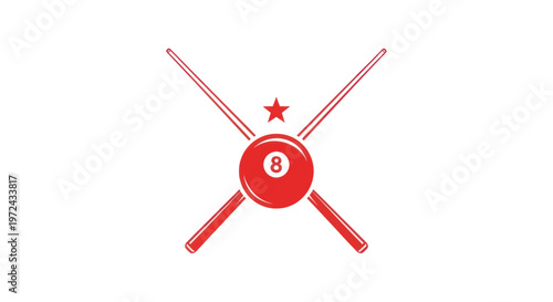 Eight Ball and Crossed Cues Emblem