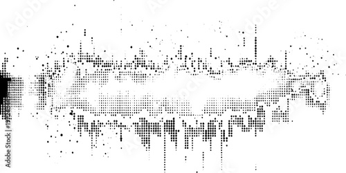 Abstract Technology Waveform with Particle Dots. 