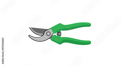 Green Garden Pruning Shears Illustration