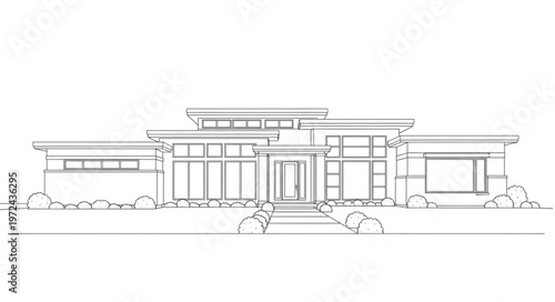 Modern House Architectural Drawing.