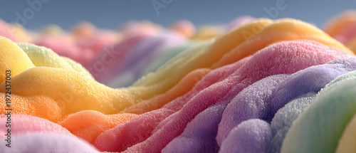 Vivid Rainbow Foam Landscape for Abstract Art and Design Concepts