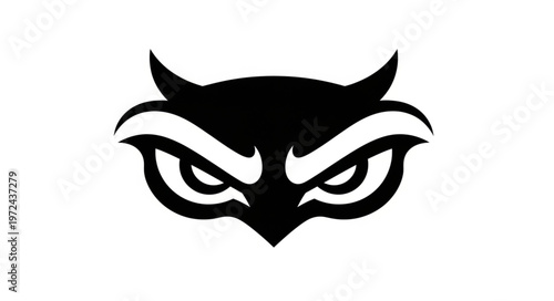 Owl Face Icon Graphic Symbol.