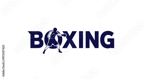 Boxing Silhouette with Text