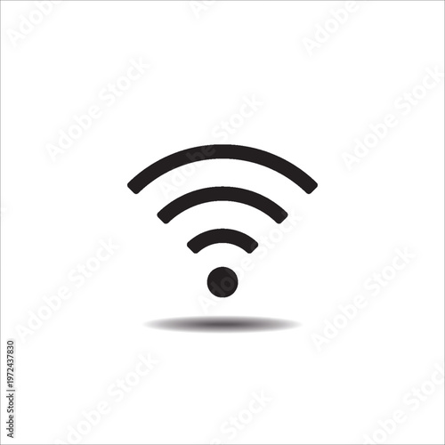 Black wifi icon. Vector symbol connection. Internet isolated sign. Modern signal wifi in flat style. Simple design concept. For web site mobile apps mobile and computer designation of wifi zone.modern