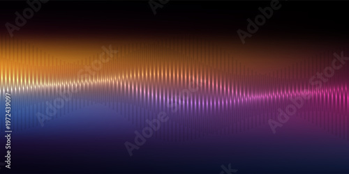 Abstract ribbed texture vibrant color spectrum deep blue to orange pink soft light transitions dark