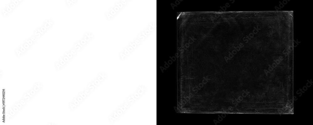 Fototapeta premium Clear plastic resealable bag on transparent checkered background.