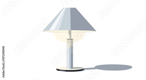 Minimalist Modern Table Lamp with Metallic Shade and Soft Glow