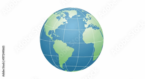 A globe represents the world with continents and oceans on display