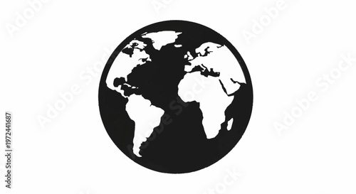 A detailed illustration of a globe showcasing continents on a flat surface