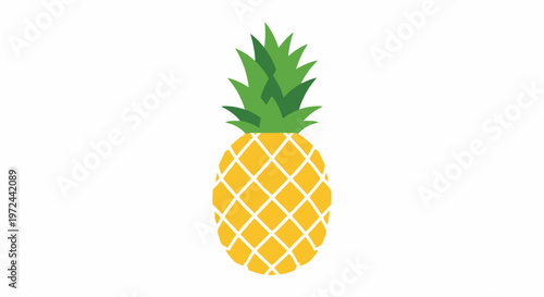 Isolated pineapple illustration against white background for commercial use