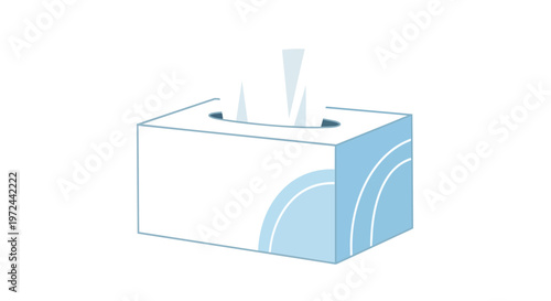 Minimalist Blue Tissue Box Illustration