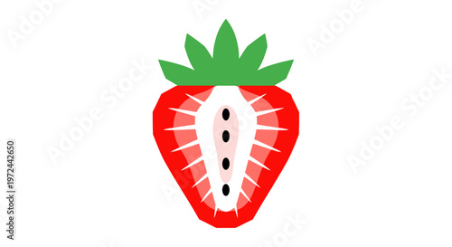 Stylized strawberry illustration against white background for various applications