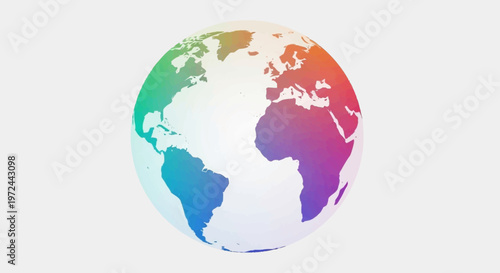 Vibrant globe showcases diverse world map with colorful continents