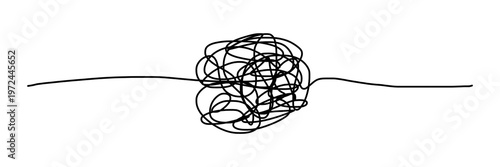 Εκτύπωση καμβά Tangled mess of line: A chaotic entanglement of lines, representing complexity, confusion, and the intricate nature of interconnected systems