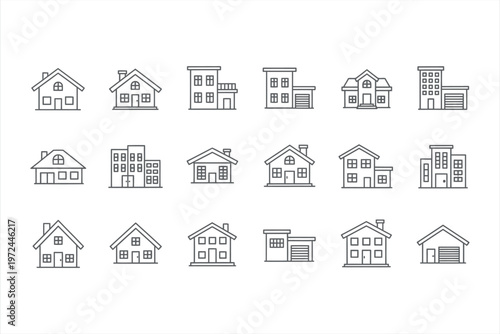 Set of vector house icons