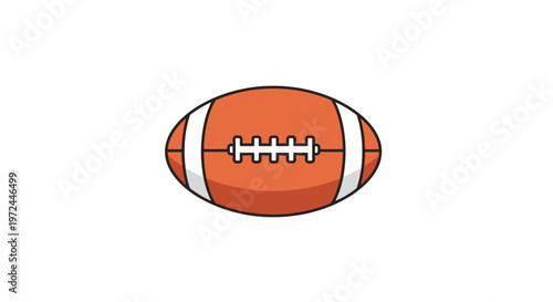 American football illustration orange and white colors isolated design