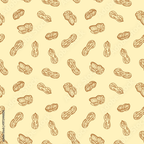 doodle peanut seamless pattern background. doodle peanuts pattern for packaging.