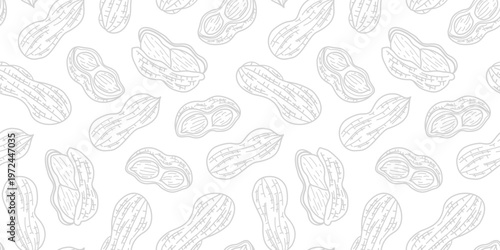 doodle peanut seamless pattern background. doodle peanuts pattern for packaging.