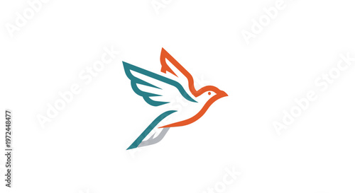 Free Download Abstract bird logo design with wings and a modern minimalist style on white background - GFXLoad