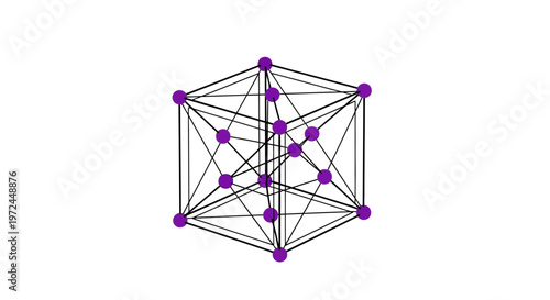 Abstract Geometric Diagram Illustrating Complex Interconnections and Network Structures