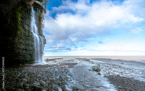st audries bay waterfall, UK, Somerset landscape photograph