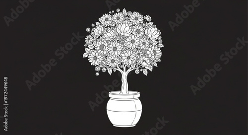 Tree in a white vase.