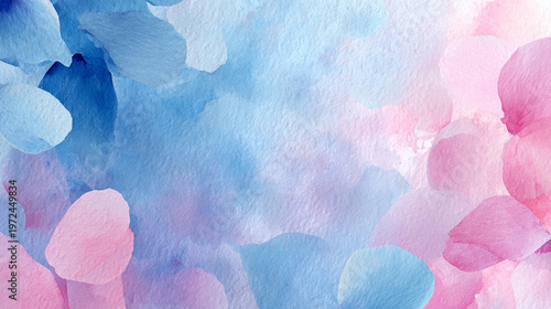 青のあじさいの水彩画イラスト背景　generative ai