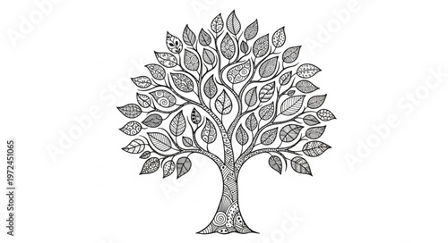 Tree with Detailed Leafy Branches.