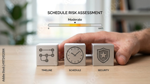 Wallpaper Mural Hand touching business management cube schedule risk assessment timeline security icon strategy planning organization confident feeling office background Torontodigital.ca