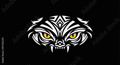 Tribal Tiger Face Closeup.