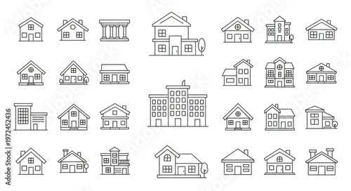 Variety of house architectural designs.