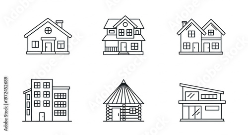 Variety of house architectural styles.