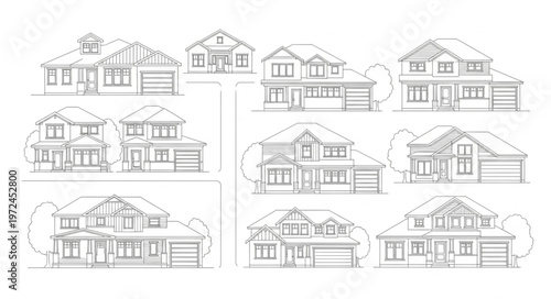 Variety of house designs.