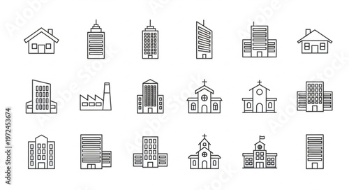 Various City Building Sketches.