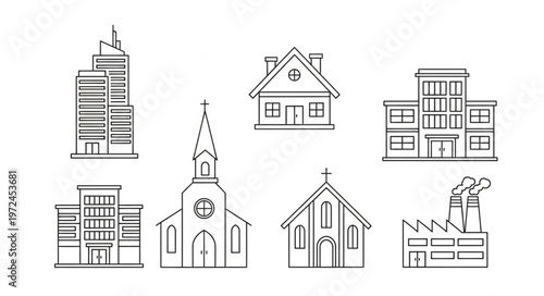 Various Church Building Architecture Styles.