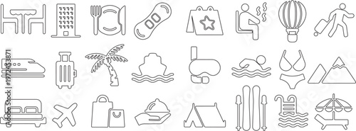 Collection of black and white architectural and ornamental design elements