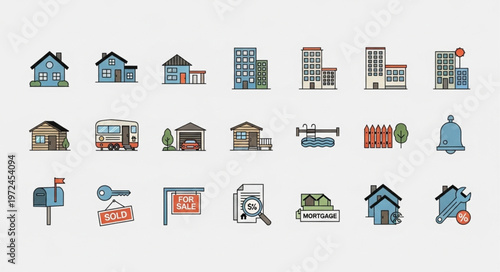 Various House And Building Icons.