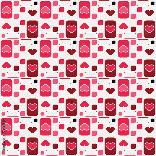 Heart cute geometric pattern seamless fabric