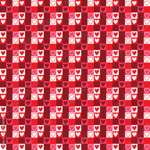 Heart cute geometric pattern seamless fabric