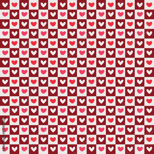 Heart cute geometric pattern seamless fabric