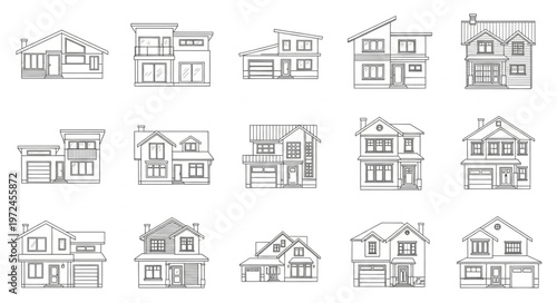 Various house architectural sketches.