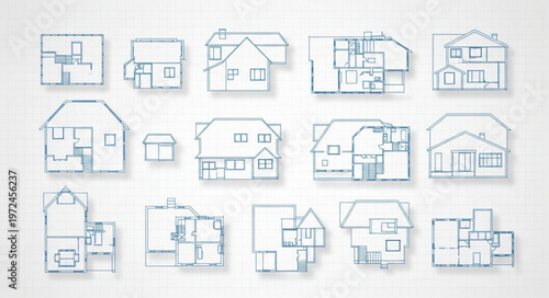 Various house blueprints and designs.