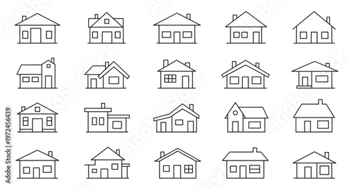 Various House Line Drawings.