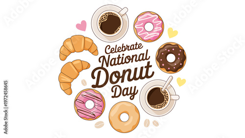 Celebrate National Donut Day with delicious donuts and coffee  sweet treats and beverages