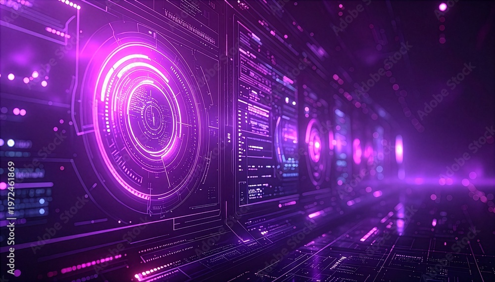 Obraz premium Background of the Cybersecurity HUD Design