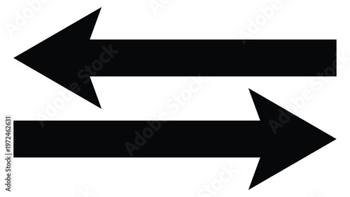 dual side black arrow icon. arrow vector illustration.