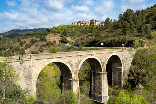 Old bridge with arches over the Siurana River near Torroja del Priorat village, Priorat region, Tarragona province, Catalonia, Spain
