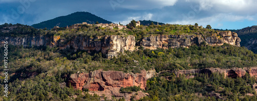 Siurana is a medieval village on top of a cliff, located in the lower part of the Gritella mountain range, Priorat region, Cornudella municipality, province of Tarragona, Catalonia, Spain