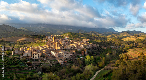 Poboleda is a medieval town overlooking the Montsant mountain range in the Priorat region, Tarragona province, Catalonia, Spain